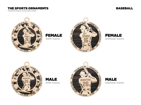 Personalized Baseball Ornament  Custom Wood Sports Keepsake, Athlete Gift, Coach Gift, Team Gift, Sports Fan Christmas Ornament Baseball