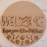 DIY Paint Your Own Welcome Hope you like Dog hair Wooden Door Sign Kit Make Your Own Front Door Sign Unpainted Wood Blank for Home Decor