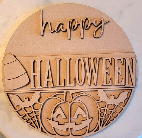DIY Paint Your Own Halloween DIY Wooden happy Halloween Craft Kit: Paint-Your-Own Spooky Decor with Bats and pumpkins for All Ages