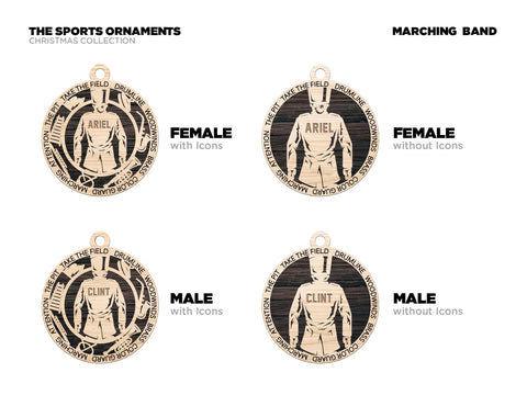 Personalized Marching Band Ornament  Custom Wood Sports Keepsake, Athlete Gift, Coach Gift, Team Gift, Sports Fan Christmas Ornament Band