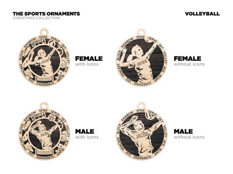 Personalized Volleyball Ornament  Custom Wood Sports Keepsake, Athlete Gift, Coach Gift Team Gift Sports Fan Christmas Ornament Volleyball