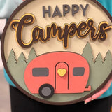 DIY Paint Your Own Happy Camper  Wooden Welcome Door Sign Kit  Make Your Own Front Door Sign  Unpainted Wood Blank for Custom Home Decor