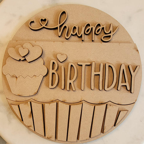 DIY Paint Your Own Happy Birthday Wooden Welcome Door Sign Kit  Make Your Own Front Door Sign  Unpainted Wood Blank for Custom Home Decor