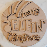 DIY Paint Your Own Merry Elfin Christmas Welcome Wooden Door Sign Kit  Make Your Own Front Door Sign Wood Blank for Custom Home Decor
