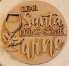 DIY Paint Your Own Christmas Dear Santa - Bring Wine Wooden Door Sign Kit  Make Your Own Front Door Sign Wood Blank for Custom Home Decor