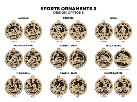 Personalized Wood Sport Ornament  Custom Wood Sports Keepsake, Athlete Gift, Coach Gift Team Gift Sports Fan Christmas Ornament
