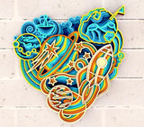 DIY Paint Your Own 3d Cosmic Planets and spaceship Wooden Sign Kit  Make Your Own Door or wall Sign Wood Blank for layered Home Decor