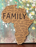 South African map Wooden Custom Engraved Ornament Christmas Name tag. African map poem