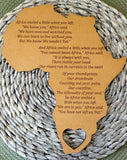South African map Wooden Custom Engraved Ornament Christmas Name tag. African map poem