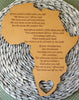 South African map Wooden Custom Engraved Ornament Christmas Name tag. African map poem