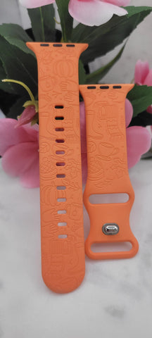 Engraved Autumn, Fall, winter Design for Apple Watch Silicone Sports Band/Strap  38mm/40mm/41mm/42mm/44mm/45mm/46mm/49mm Boho