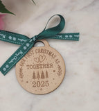 Homemade Wooden Christmas Bauble  Personalized Ornament, Rustic Holiday Tree Decoration, Custom Engraved Gift, Eco Friendly Xmas Decor