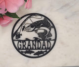 Personalized Bass Fishing Sign  Custom Fly Fishing Door Plaque, Father's Day Gift, Garden or Cabin Decor, Acrylic or Wood