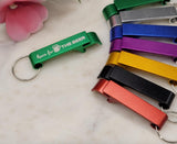Here for the Beer Bottle Opener Keyring  Custom Engraved University Student Gift Unique Graduation Present, Practical Dorm Accessory