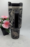 Graveyard, crows, Halloween, skulls,  40oz Double Wall Insulated Tumbler with Handles Gift