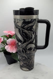 Graveyard, crows, Halloween, skulls,  40oz Double Wall Insulated Tumbler with Handles Gift