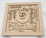 DIY Paint Your Own Christmas word collage Door Hanger Wooden Door Sign Kit  Make Your Own Front Door Sign Wood Blank for Custom Home Decor