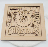 DIY Paint Your Own Christmas word collage Door Hanger Wooden Door Sign Kit  Make Your Own Front Door Sign Wood Blank for Custom Home Decor
