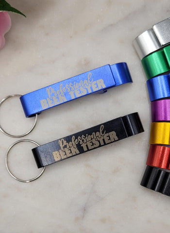 Professional beer taster Bottle Opener Keyring  Custom Engraved University Student Gift Unique Graduation Present, Practical Dorm Accessory