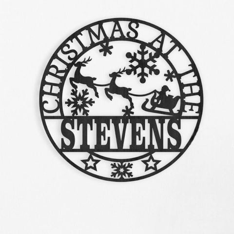 Personalised Christmas welcome Sign  Personalized Garden Escape Door or Wall Plaque Mothers Day Gift Acrylic or Wood Custom Name sign