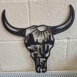 Desert Cow skull Sign  Personalized Garden Escape Door or Wall Plaque Mothers Day Gift Acrylic or Wood Custom sign