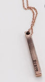 Personalized Vertical Bar Necklace: Engraved Stainless Steel Gold Silver Rose Gold. Fearless Brave Strong Loved or customize this item