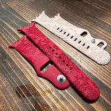 Engraved Floral Highland cow Gift Design for Apple Watch Silicone Sports Band/Strap  38mm/40mm/41mm/42mm/44mm/45mm/46mm/49mm