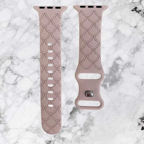 Engraved Mermaid tail Gift Design for Apple Watch Silicone Sports Band/Strap  38mm/40mm/41mm/42mm/44mm/45mm/46mm/49mm
