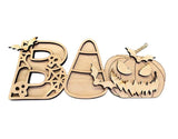 DIY Paint Your Own wooden Halloween BOO trick or treat with Bats Craft for Kids & Adults Pumpkin Spooky DIY Halloween Decor