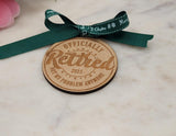 Officially  RetiredHomemade Wooden Christmas Bauble  Ornament, Rustic Holiday Tree Decoration, Custom Engraved Gift, Eco Friendly Xmas gift