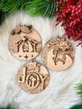 DIY Paint Your Own Christmas Baubles Kit Wooden Ornament Craft Set for Kids & Adults, Holiday DIY Activity, Unfinished Wood No Paint or Glue