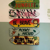 DIY Paint Your Own Safari Jungle Wooden Wall Plaque Craft Set for Kids & Adults, Welcome to the Jungle Animal Activity, Safari Party Decor
