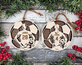 Personalized Football Ornament  Custom Wood Sports Keepsake, Athlete Gift, Coach Gift, Team Gift, Sports Fan Christmas Ornament Football