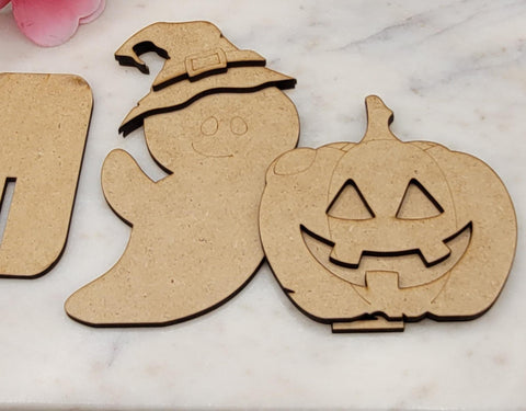 DIY Paint Your Own wooden Halloween Ghosts Standing Halloween Ghosts Halloween Shelf Sitter Standing Sign mantle Decor, Trick or Treat