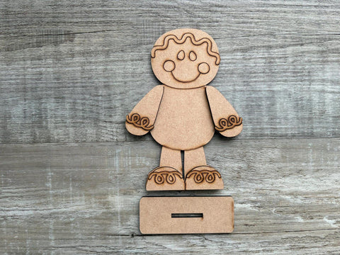 DIY Paint Your Own Gingerbread man DIY Paint Kit  Christmas Craft | Paint Your Own Standing Gingerbread man Blank Personalize Your Own