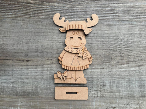 DIY Paint Your Own Christmas Moose DIY Paint Kit  Christmas Craft | Paint Your Own Standing Christmas Moose Blank Personalize Your Own