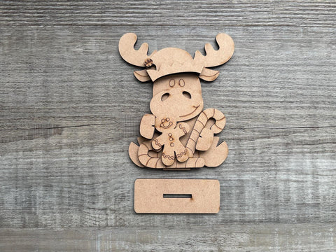 DIY Paint Your Own Christmas Moose DIY Paint Kit  Christmas Craft | Paint Your Own Standing Christmas Moose Blank Personalize Your Own