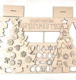 DIY Paint Your Own Christmas Tree  Wooden Door Sign Kit  Make Your Own Front Door Sign Wood Blank for Custom Home Decor