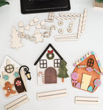 DIY Paint Your Own Gingerbread House Wooden Door Sign Kit  Make Your Own Front Door Sign Wood Blank for Custom Home Decor