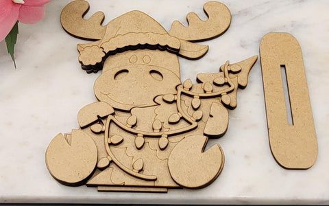 DIY Paint Your Own Christmas Moose DIY Paint Kit  Christmas Craft | Paint Your Own Standing Christmas Moose Blank Personalize Your Own