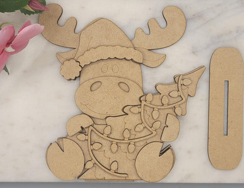 DIY Paint Your Own Christmas Moose DIY Paint Kit  Christmas Craft | Paint Your Own Standing Christmas Moose Blank Personalize Your Own