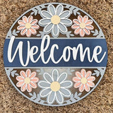 DIY Paint Your Own Floral Welcome Wooden Craft Kit: Paint-Your-Own Spooky Decor with  for All Ages, Wood blank door sign