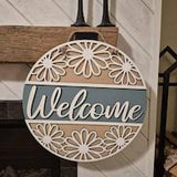 DIY Paint Your Own Floral Welcome Wooden Welcome Door Sign Kit  Make Your Own Front Door Sign  Unpainted Wood Blank for Custom Home Decor