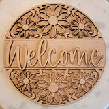 DIY Paint Your Own Floral Welcome Wooden Welcome Door Sign Kit  Make Your Own Front Door Sign  Unpainted Wood Blank for Custom Home Decor