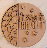 DIY Paint Your Own Merry and Bright Christmas Welcome Wooden Door Sign Kit  Make Your Own Front Door Sign Wood Blank for Custom Home Decor