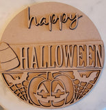 DIY Paint Your Own Halloween DIY Wooden happy Halloween Craft Kit: Paint-Your-Own Spooky Decor with Bats and pumpkins for All Ages