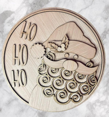 DIY Paint Your Own Santa Ho HO Ho Christmas Welcome Wooden Door Sign Kit  Make Your Own Front Door Sign Wood Blank for Custom Home Decor