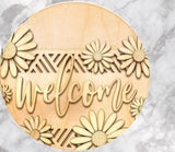 DIY Paint Your Own Floral Welcome Wooden Welcome Door Sign Kit  Make Your Own Front Door Sign  Unpainted Wood Blank for Custom Home Decor