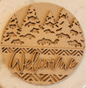 DIY Paint Your Own Christmas Pine Trees Welcome Wooden Door Sign Kit  Make Your Own Front Door Sign Wood Blank for Custom Home Decor