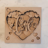 DIY Paint Your Own 3d layered Heart Wooden Sign Kit  Make Your Own Door or wall Sign Wood Blank for Custom Home Decor